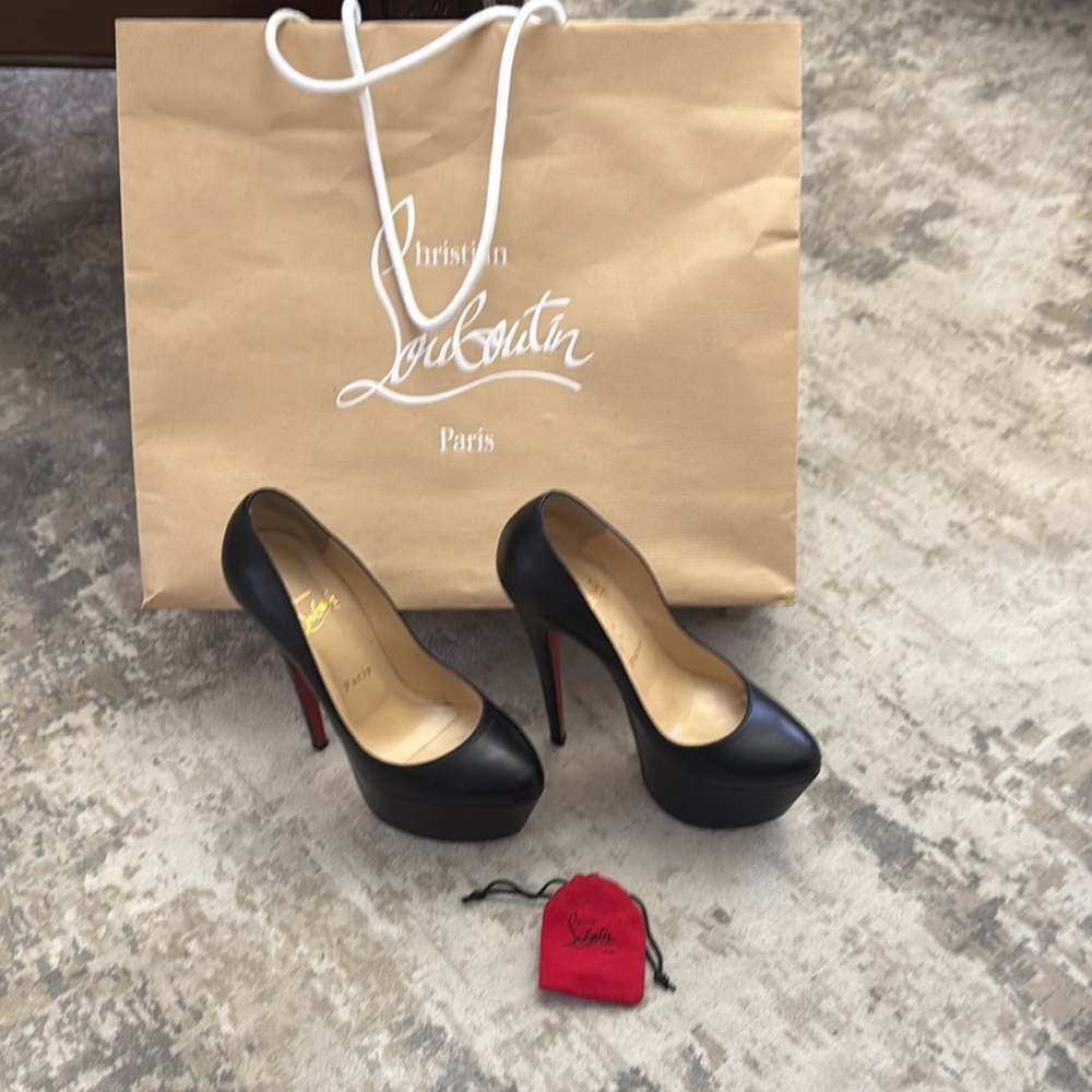 Christian Louboutin Black and Red Stiletto Heels
